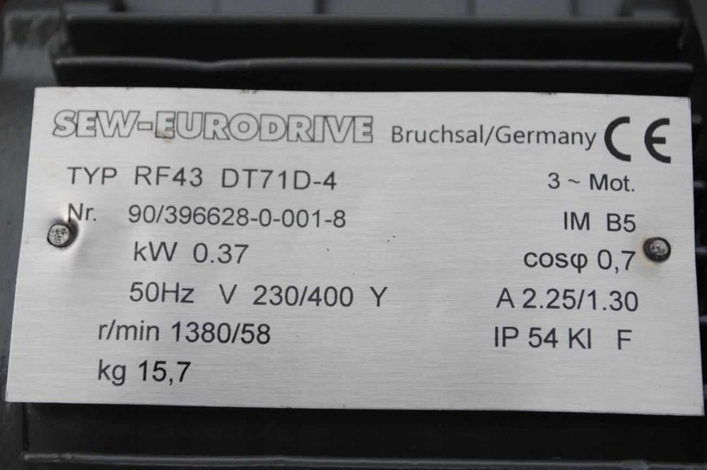 Motoreduktor kołnierzowy 0.37kw. 58obr./min.. SEW!