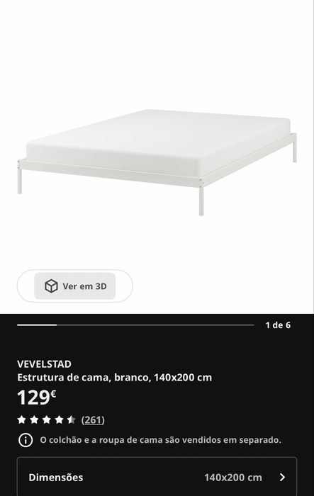 Cama ikea , pouco uso ! Com 1 ano