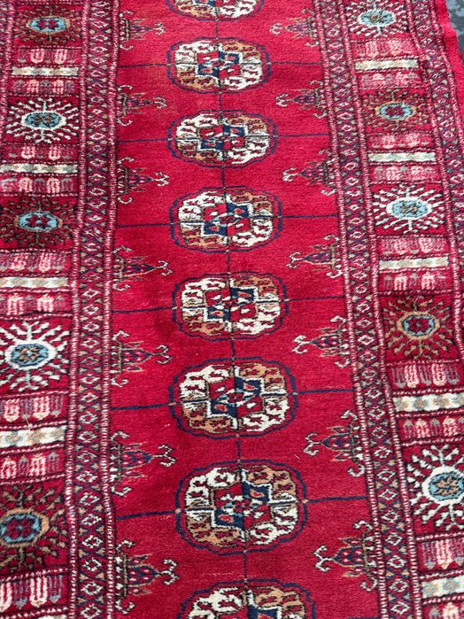 Pakistańska Buchara Chodnik Ręcznie Tkany Wełniany 384x80
