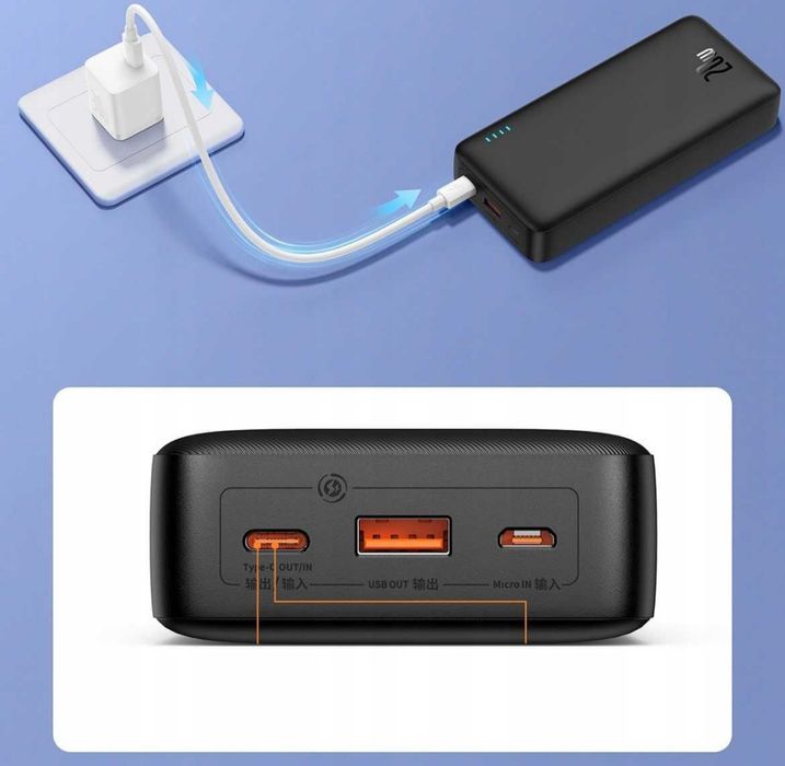 Павербанк BASEUS Airpow PD 20W 20000mAh Швидка зарядка  Дата 09.2025