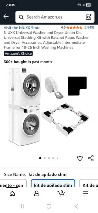 Kit de empilhamento de máquina de secar ou lavar