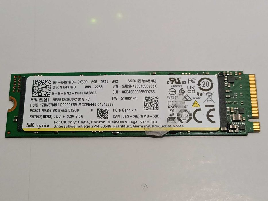 512Gb SSD диск SK Hynix PC801 NVMe PCIe 4gen M.2 2280