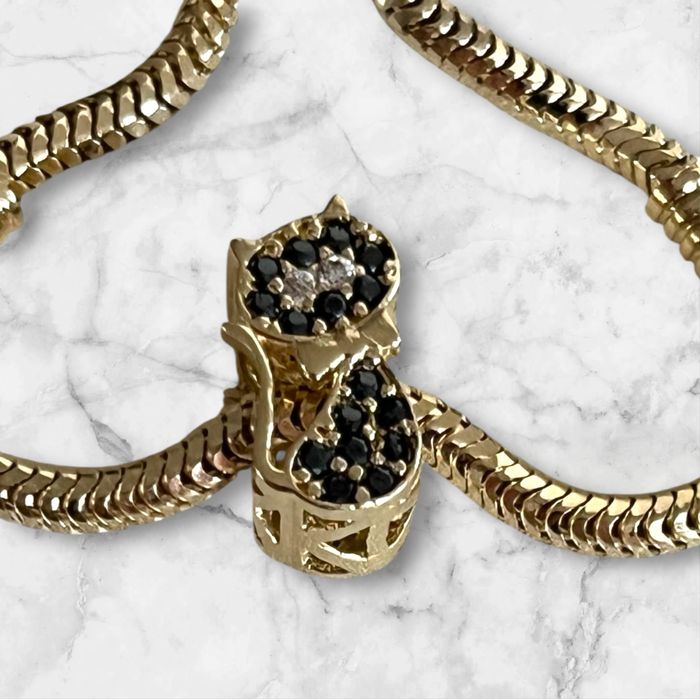 Złota Zawieszka Do Bransoletki Kotek Próba 585 14K)