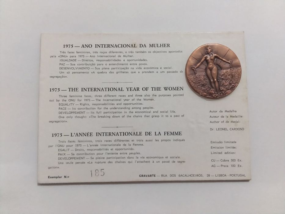 Filo-Medalhística - Ano Internacional da Mulher