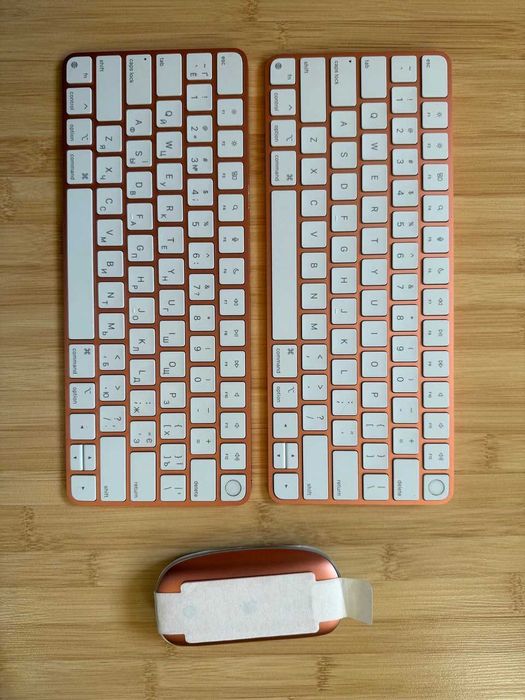 Apple Magic Keyboard with Touch ID A2449 Mouse A1657 Orange