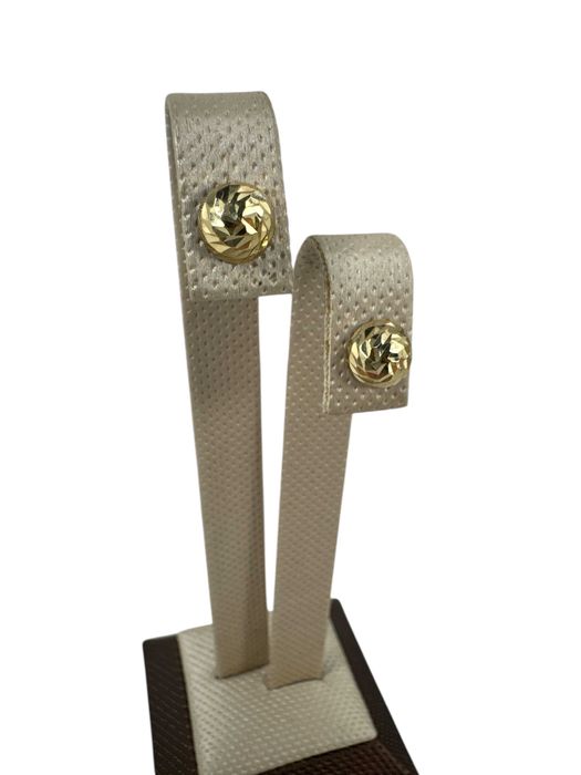 Złote Kolczyki Diamentowane Kuleczki Sztyft 585 W:1,47g