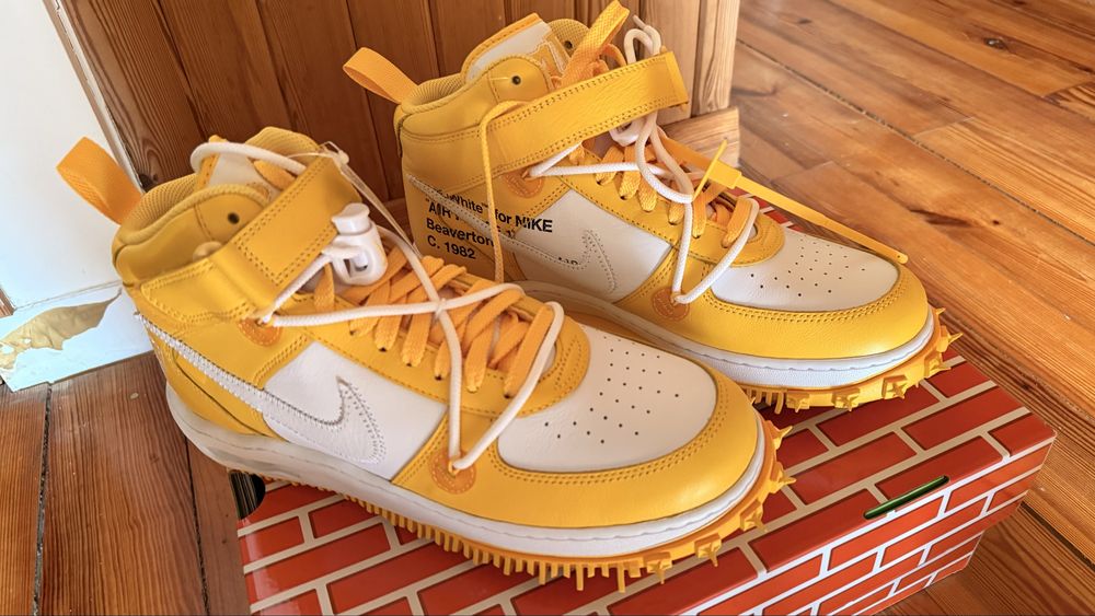 NIKE off - white air force 1 mid SP LTHR