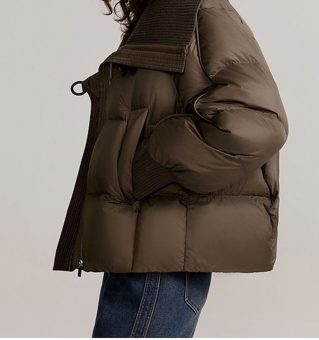 Зимова куртка пуховик колір шоколад розмір XL (на L)