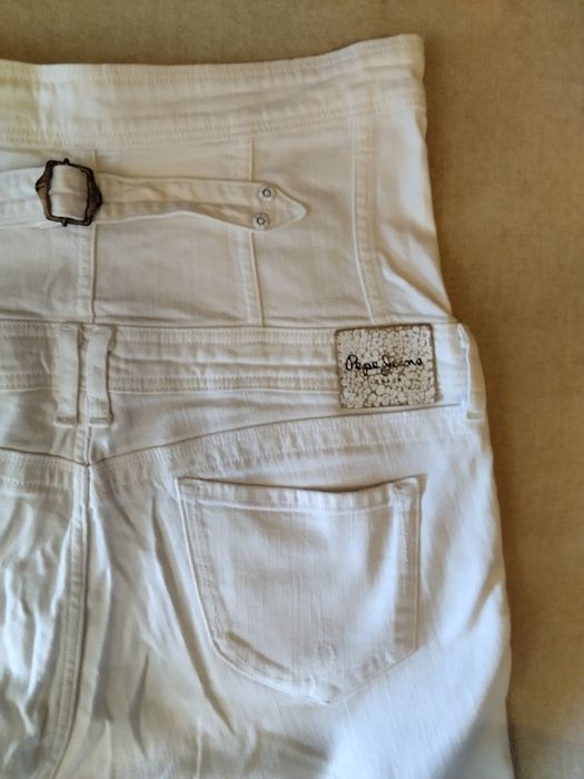 Calças Pepe jeans ganga branca de cintura subida - Estilo Corsa - VINTAGE ORIGINAL