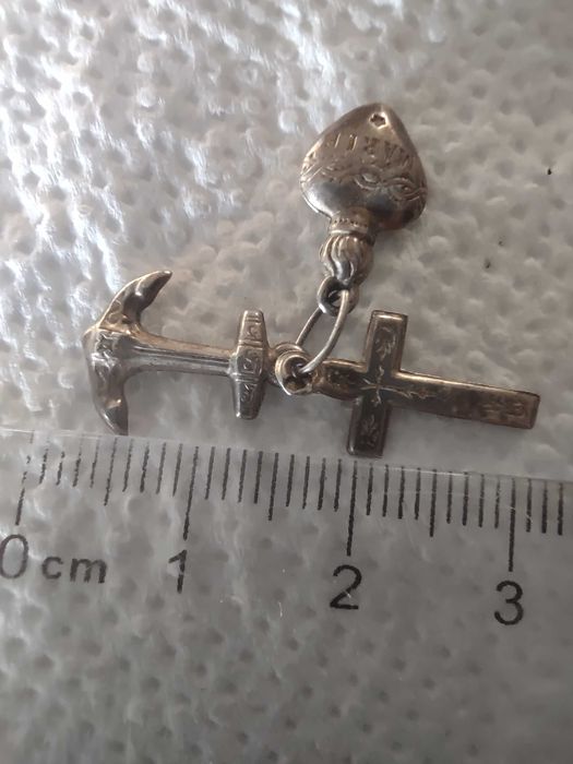 Srebro antyk Wiara Nadzieja i Miłość