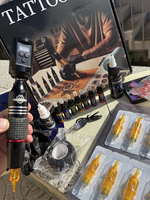 Kit Tatuagem Tattoo COMPLETO Máquina Pen Sem Fios- Fácil Utilizar
