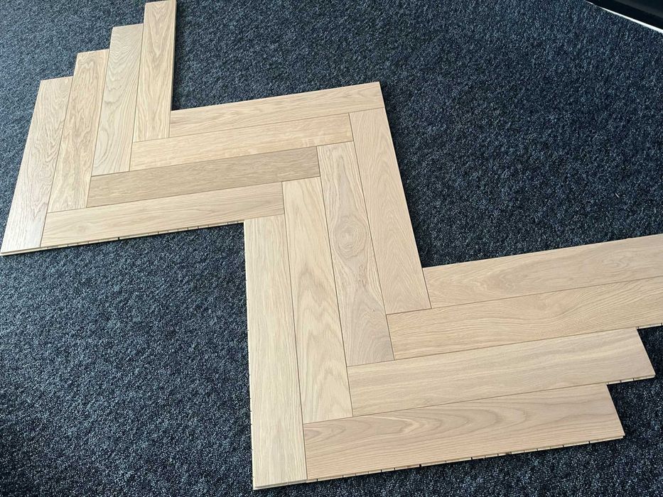 Jodełka klasyczna dębowa 11x120x600 White Biały Olej - Select