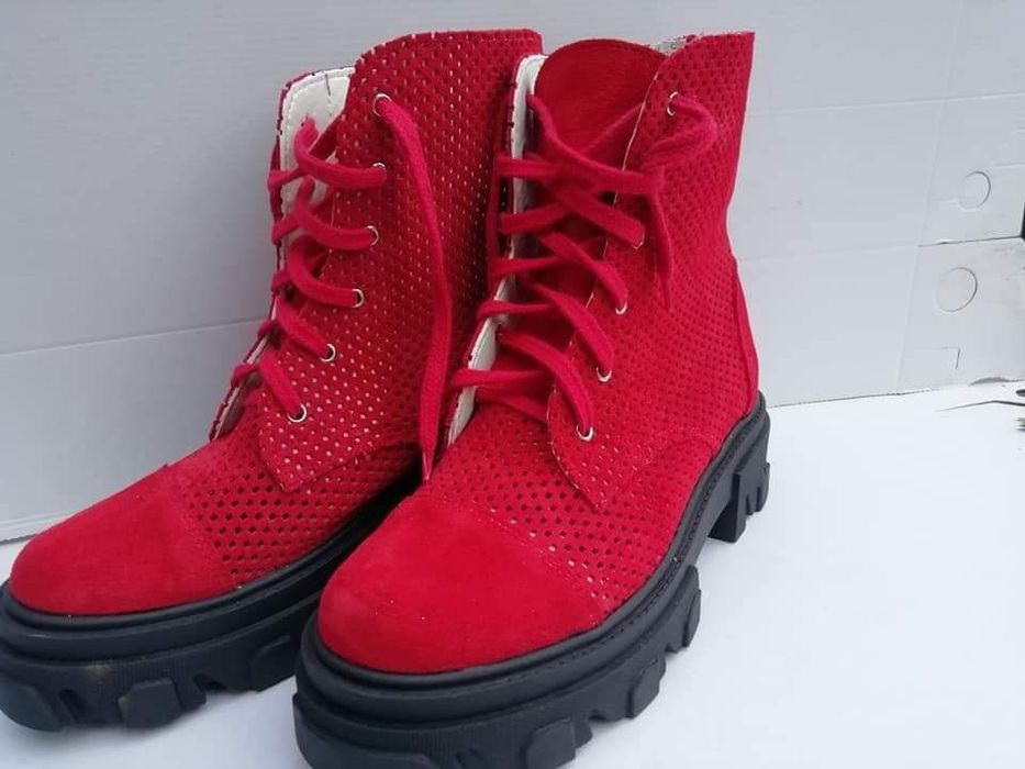 Eleganckie botki wiosenno letnie Naturalna skóra