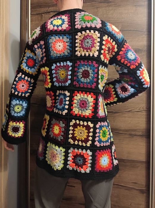 Sweter granny square kwadraty rękodzieło