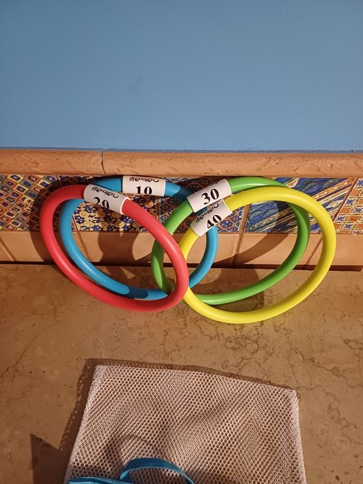 Jogo de argolas para  piscina