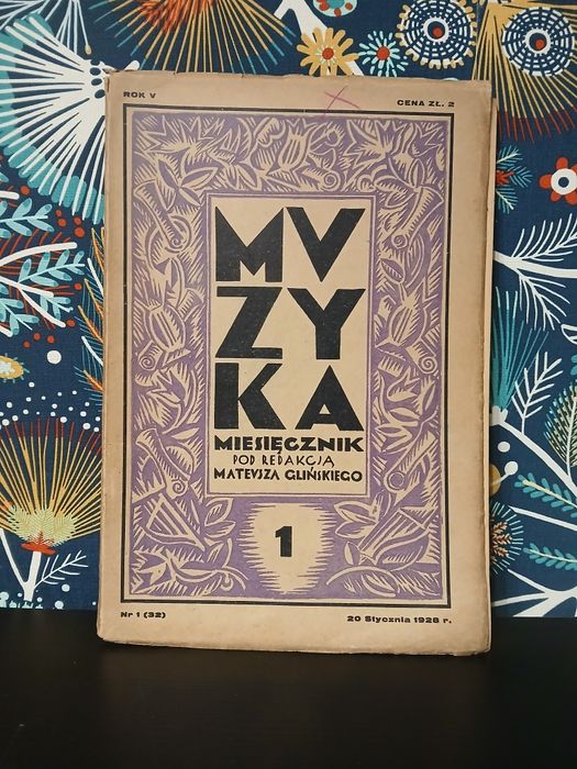 Muzyka miesięcznik pod redakcją Mateusza Glińskiego 20 stycznia 1928r.