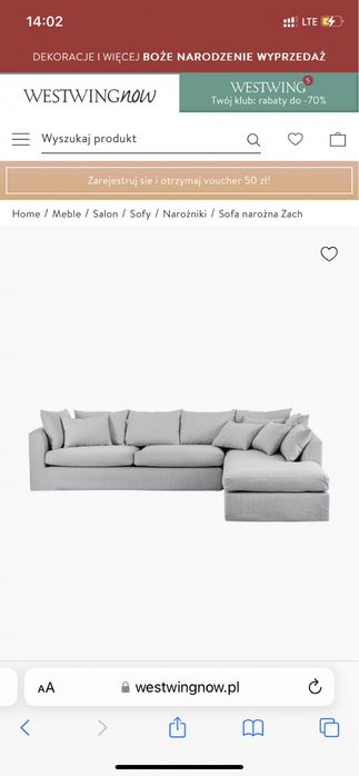 Sofa narożna Zach Westwing