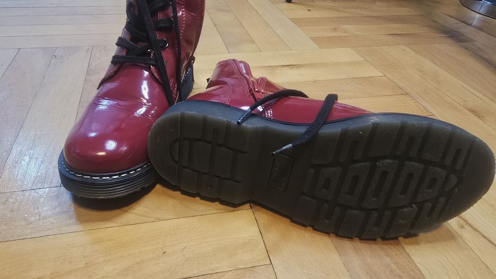 Glany Lakierowane Ocieplane Czerwone Lasocki  rozm. 35