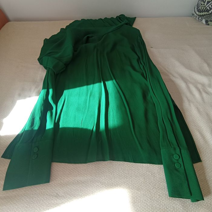 Blusa feminina verde, mangas compridas, Zara