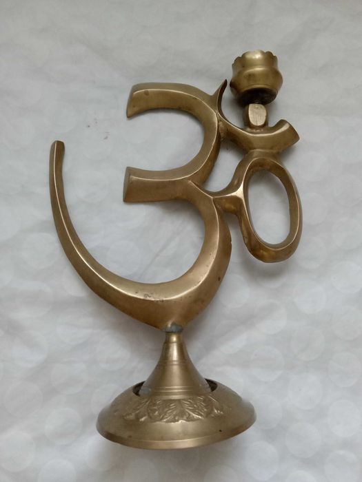 Świecznik miedziany ok.22cm Om