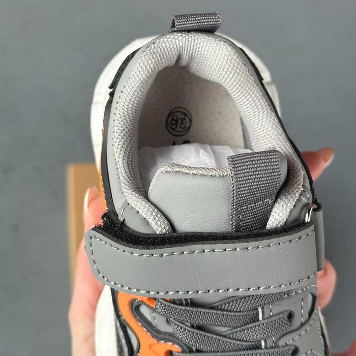 Детские кожаные кроссовки серые для детей натуральная кожа