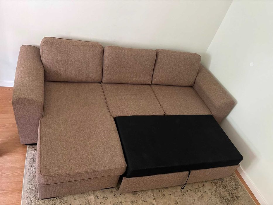 Sofá cama chaise longue 3 lugares