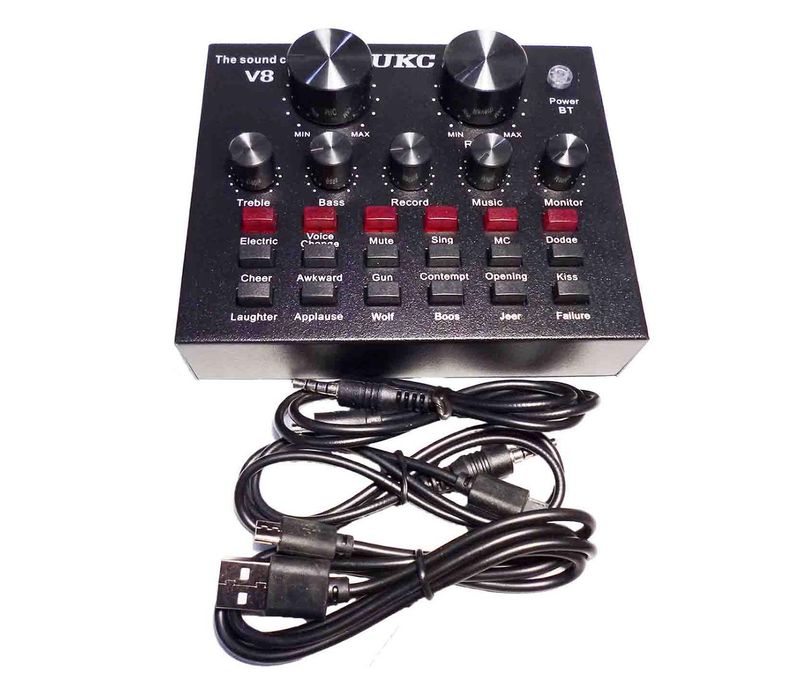 DJ микшер V8, звуковая аудиокарта внешняя USB