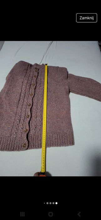Vintage sweter robiony na drutach