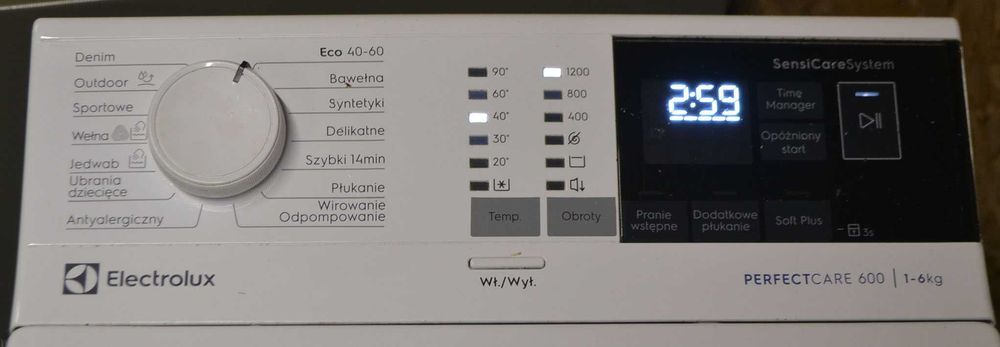 Pralka Electrolux PerfectCare 600 ładowana od góry kl.AA oszczędna