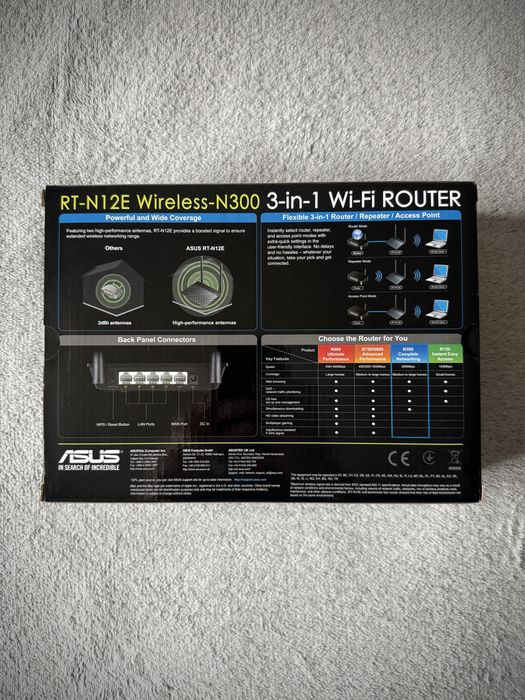 Роутер Asus RT-N12E Wireless-N300 3-in-1 Wi-Fi ROUTER