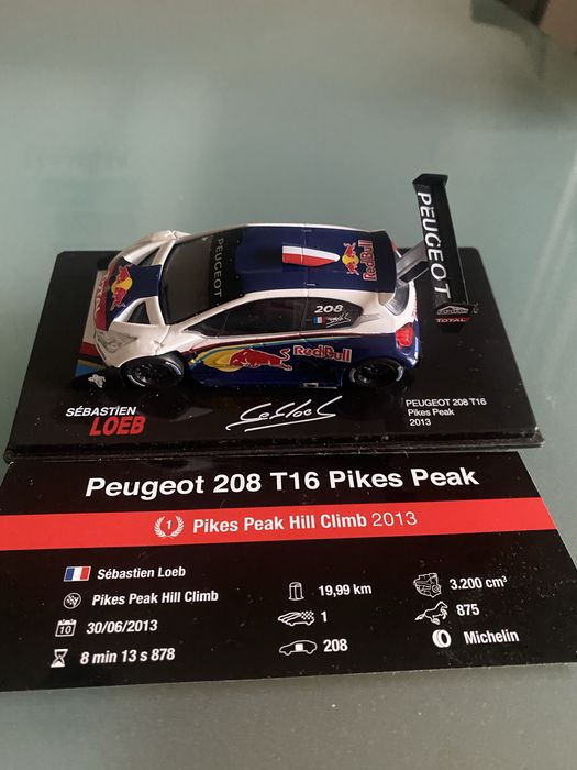 Miniatura esc. 1/43 de Sébastien Loeb”Peugeot 206 T16 Pikes Peak 2013”