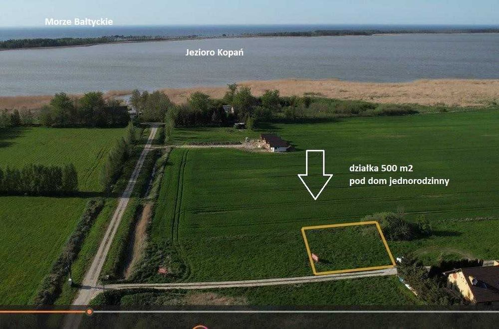 działka nad jeziorem i nad morzem Kopań