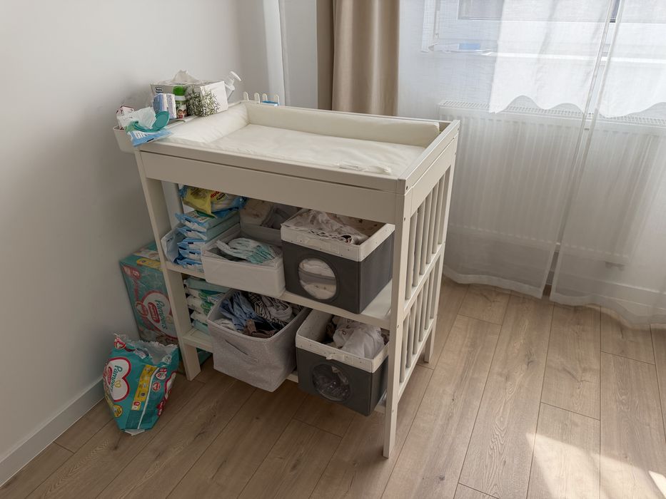 IKEA GULLIVER stół do przewijania + kosze ÖNSKLIG, biały