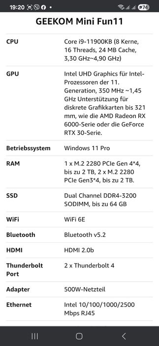 Новий ігровий ПК комп'ютер Geekom Fun 11 Core i9 DDR4 32