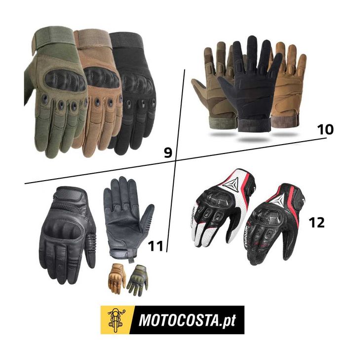 Proteção Moto - Luvas, Joelheiras, Máscaras e Depósito - MOTOCOSTA