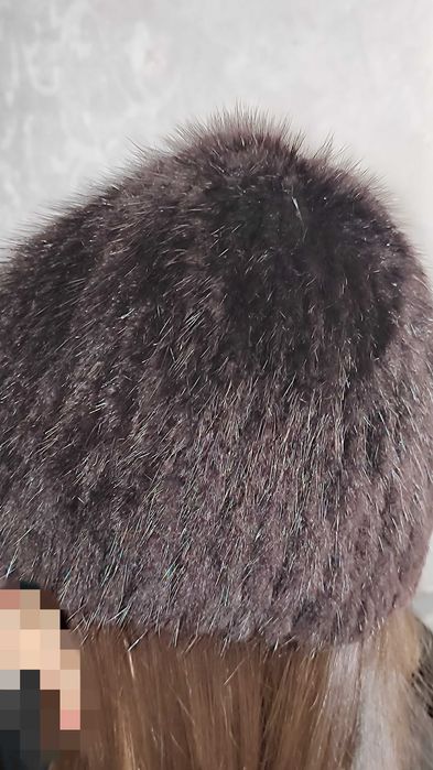 Шапка норка ,в'язана