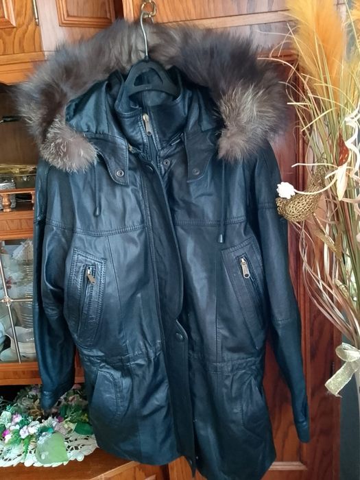 Skórzana kurtka damska przedłużana rozmiar L