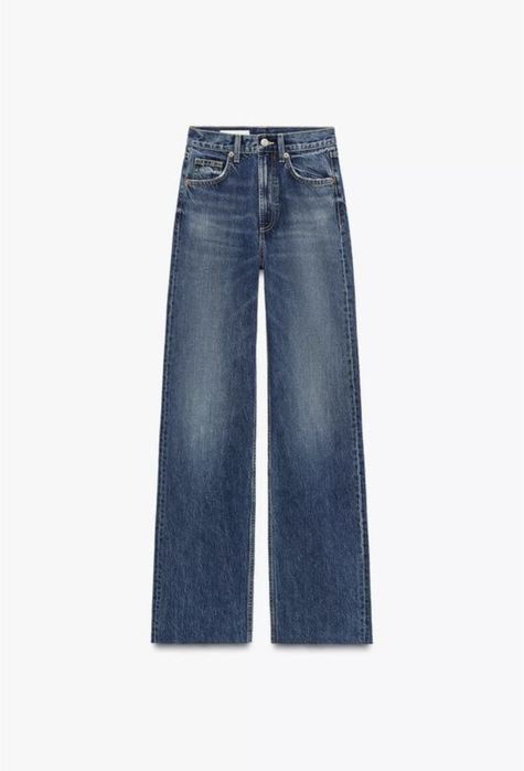 Джинси trf high-rise wide leg zara, сині джинси wide leg