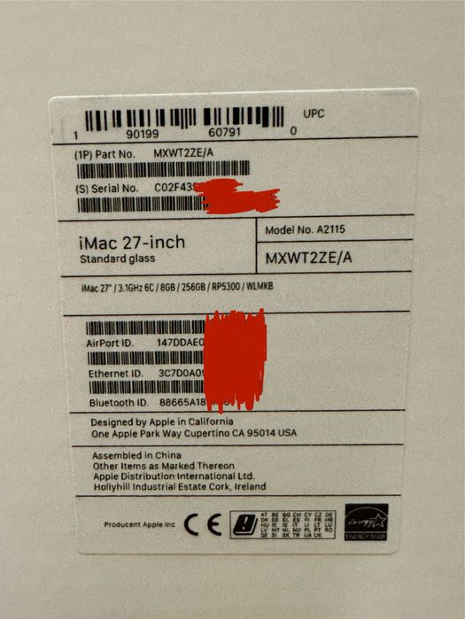 iMac 27” (2020) i5 3.1 GHz, 8 GB RAM (opcja do 128 GB), 256 GB SSD