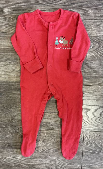 Новорічна різдвяна  піжама з оленем чоловічок 68- 74 розмір