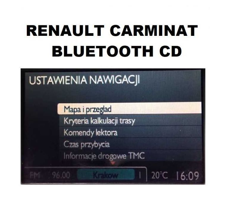 Polskie menu lektor mapa Renault Carminat Bluetooth CD Informee 2 mapy