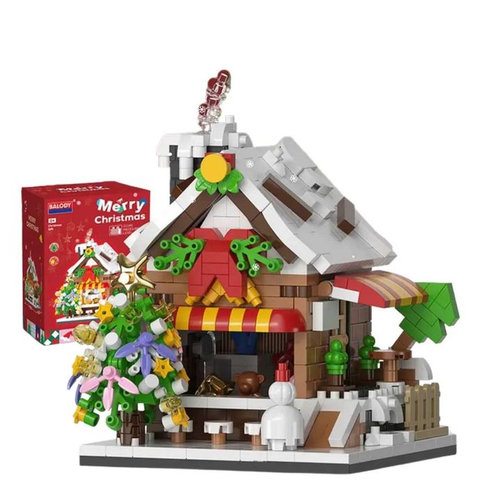 Конструктор новогодний домик магазин-кафе на 661 дет. с коробкой