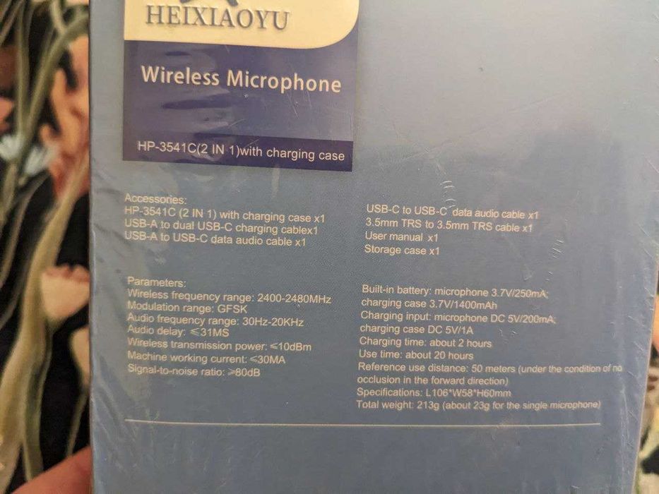 Беспроводной петличный микрофон HEIXIAOYU петличка для Android/IOS