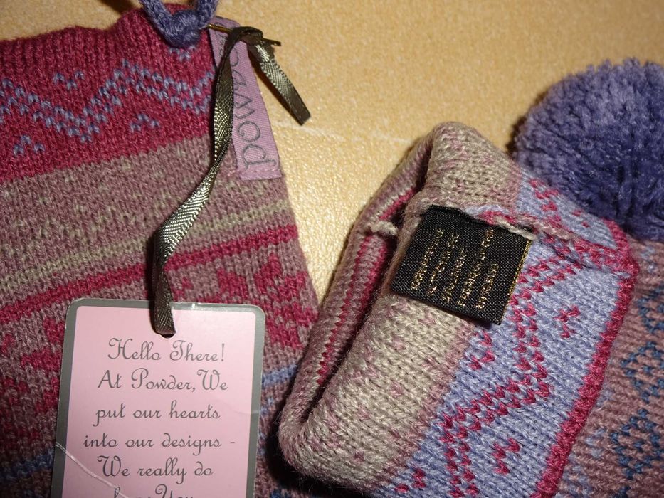 POWDER długie rękawiczki ocieplacze bez palców mitenki Fair Isle