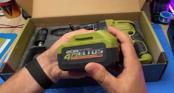 Акумуляторний перфоратор eltos па-20/26 dfr bl безщітковий АКБ 4А і ЗП