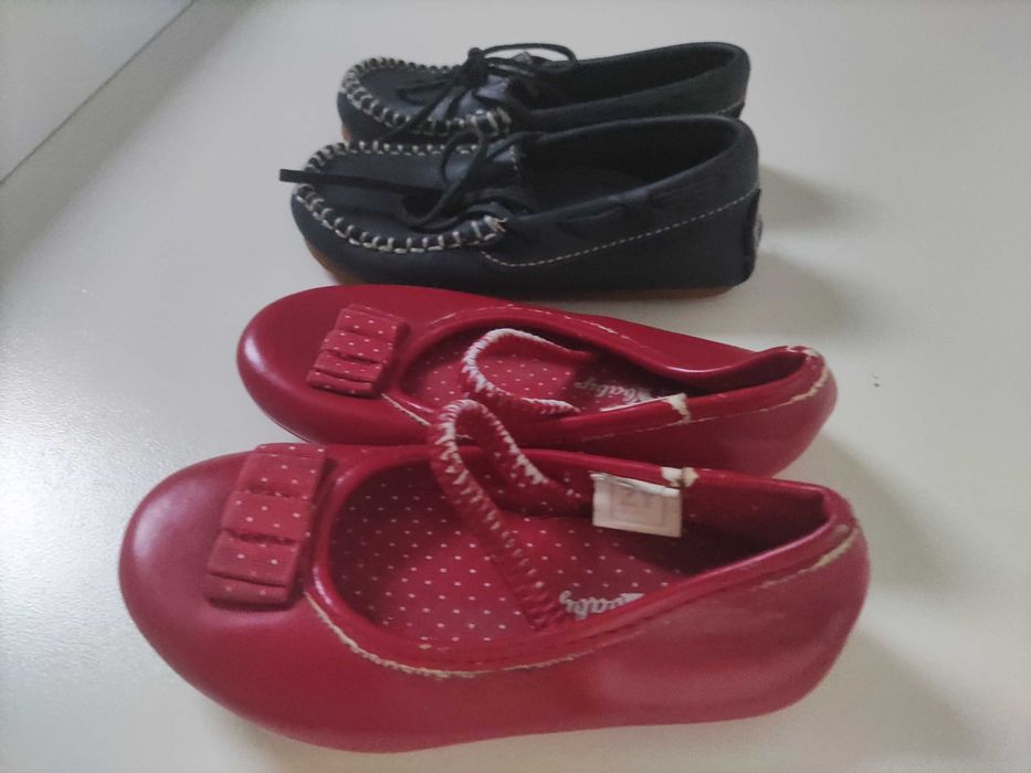 Sapato mocassim e saberina 21 e 22