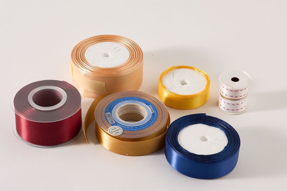 Conjunto de fitas de embrulho em tecido acetinado