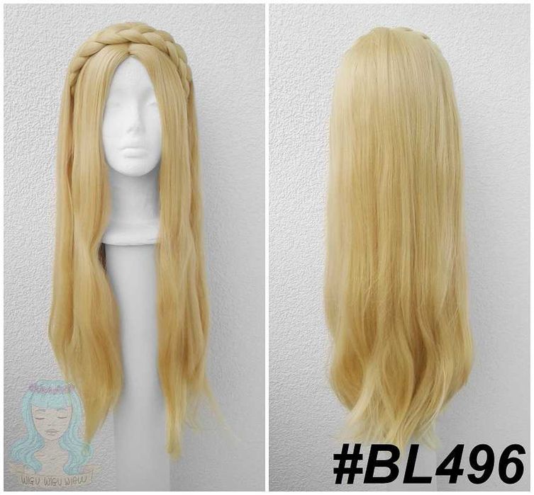 Legends of Zelda Zółta blond długa peruka z przedziałkiem cosplay wig