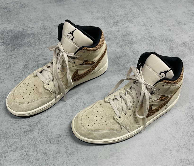 Мужские кроссовки Nike Air Jordan 1 Mid SE Brown Elephant Размер 46