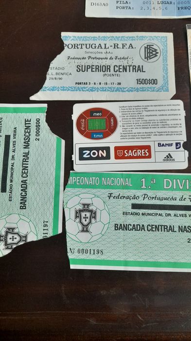 Bilhetes Antigos Futebol ( Lote )